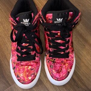 SUPRA Women’s Pink Marble High-Top Sneakers